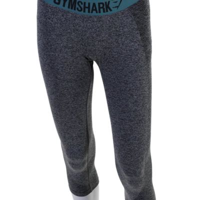 GYMSHARK Womens Elastic Waistband Lined Crop Leg Leggings Gray Size S